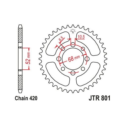 Звезда JT ведомая JTR801.50 50 зубьев