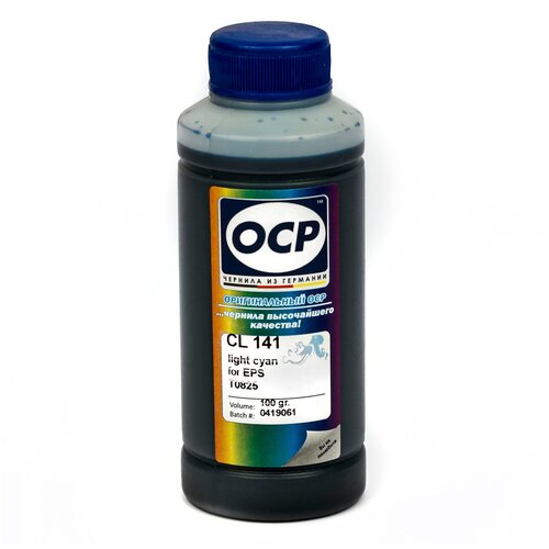Чернила OCP CL 141 светло-голубые водорастворимые для Epson Claria принтеров 100мл. чернила ocp m 155 пурпурные водорастворимые для epson l серии 100мл