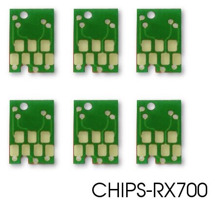 Чипы для картриджей ПЗК и СНПЧ к Epson Stylus Photo RX700 (T5591 T5592 T5593 T5594 T5595 T5596) авто обнуляемые 6 цветов chips-rx700
