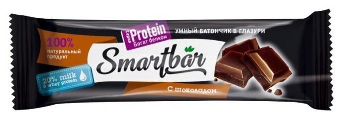 Батончик протеиновый SmartBar Protein «Двойной шоколад в темной глазури», 40 г(6 шт.) - фотография № 4