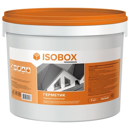 Герметик акриловый паропроницаемый Isobox, внутренний B, 7 кг, белый