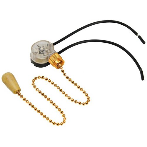 Выключатель Rexant Gold для настенного светильника, с проводом и деревяным наконечником {32-0104}