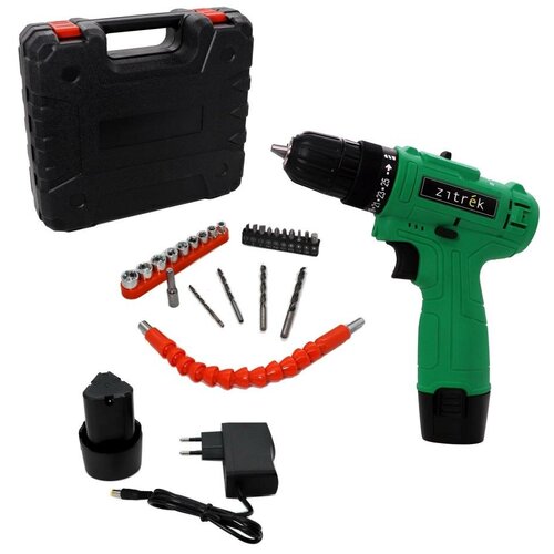 Дрель-шуруповерт аккумуляторная Zitrek Green 12-Li-ion Max 12В 2 Li-ion аккум кейс 199000₽