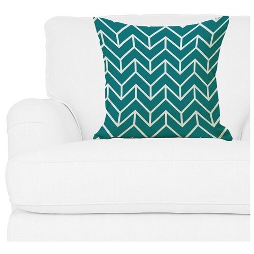 фото Декоративная подушка, льняная наволочка, зеленая, 45х45 см,5 sisters 5s- pillow-105
