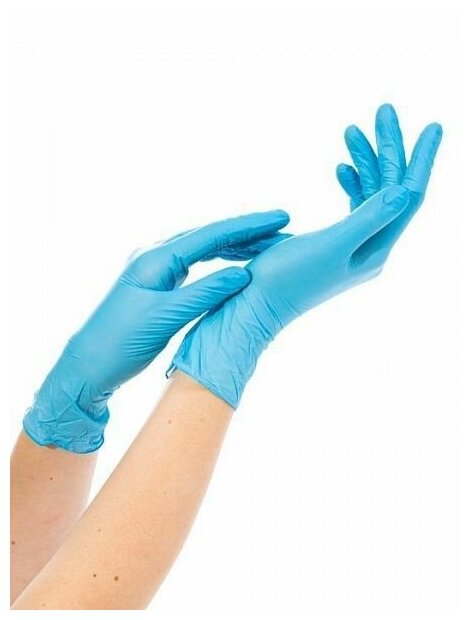 Ansell TouchNTuff Перчатки нитриловые неопудренные голубые 6г размер M 50 пар/упк