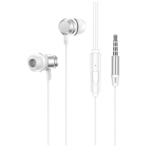 Проводные наушники BOROFONE BM62 Prosperity universal Jack 35mm серебристый с микрофоном 45500₽