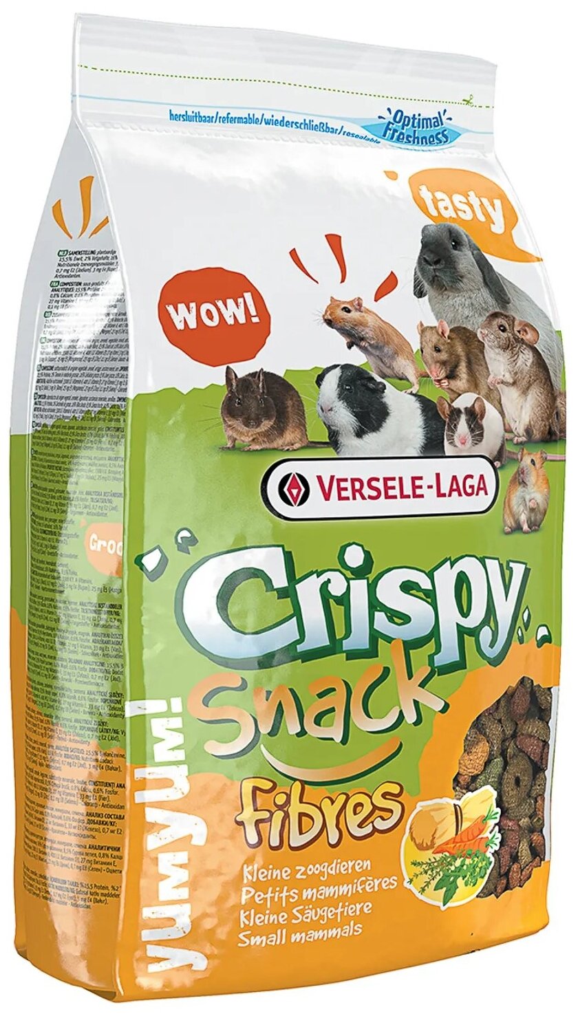 VERSELE- LAGA дополнительный корм для грызунов с клетчаткой Crispy Snack Fibres 650 г