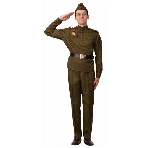 Костюм Солдат, прямые брюки (13082) 48 брюки чинос хорошие брюки размер 46 рост 176см зеленый