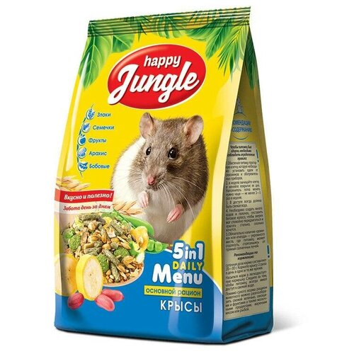 Happy Jungle Корм для декоративных крыс Happy Jungle, 900 гр, 4 шт.