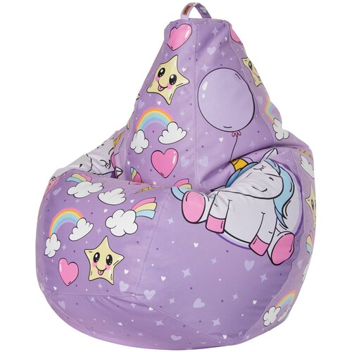 Кресло мешок Единорожки размер XL, микровелюр