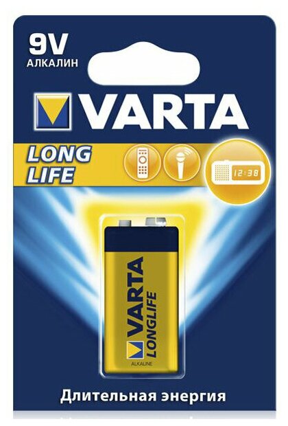 Батарейка крона Varta Longlife 6LR61 1BL 4122