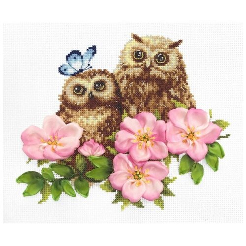 Набор Совушки счетный крест+ленты 21х19 Многоцветница МЛН-04