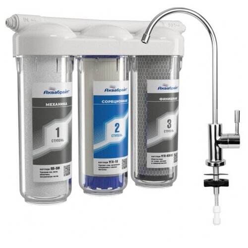 Фильтр Аквабрайт АБФ-ТРИА-СТАНДАРТ фильтр для воды аквабрайт стандарт под мойку 3 ступ абф триа стандарт