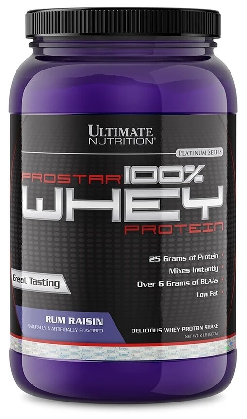 Сывороточный протеин Ultimate Nutrition Prostar Whey 907 г, Ром с изюмом