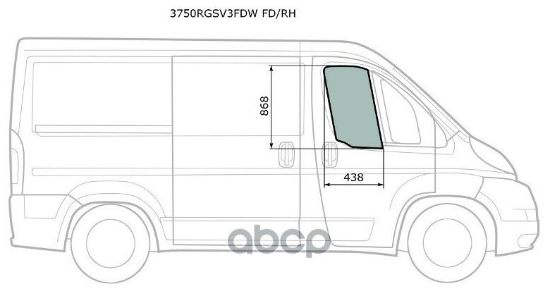 Стекло Переднее Правое Опускное Peugeot Boxer Ii/Fiat Ducato Ii/Citroen Jumper Ii 06- XYG арт. 3750RGSV3FDW FD/RH