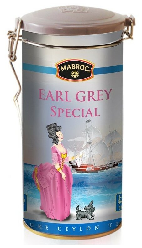 Чай чёрный ТМ "Маброк" - Эрл Грей особый, банка с клипсой, 200 гр.