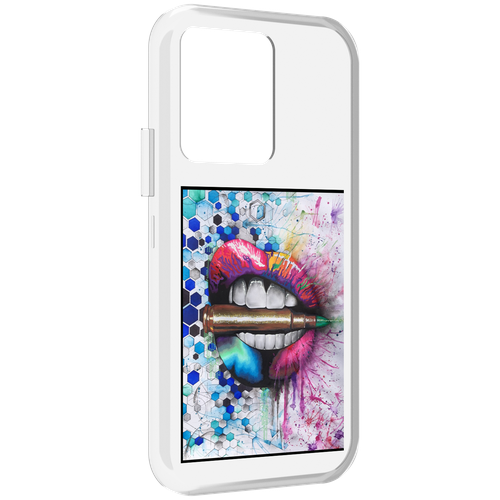 Чехол MyPads разноцветные губы с пулей для Vivo iQOO 10 задняя-панель-накладка-бампер