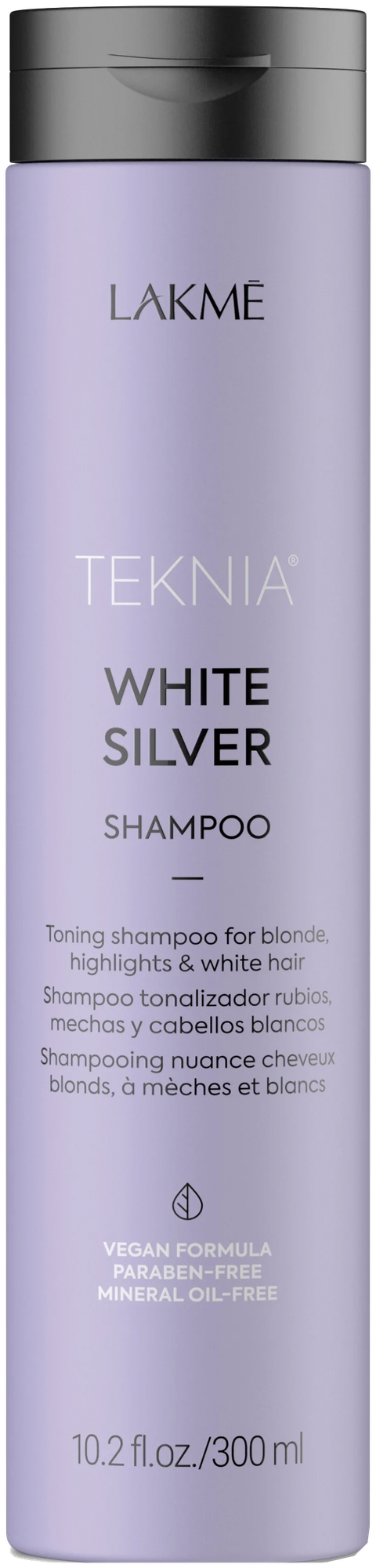 Тонирующий шампунь для нейтрализации желтого оттенка волос White Silver Shampoo (44012, 300 мл) Lakme - фото №1