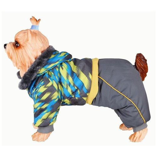 фото Комбинезон dezzie 20 см, мальчик, серо-желтый, голубой, полиэстер, синтепон, для собак
