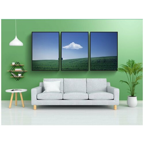 фото Набор модулных постеров для интерьера "поля, ферма, дом" 60x90 см. в тубусе, без рамки lotsprints