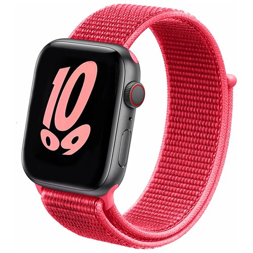 Нейлоновый ремешок для часов Apple Watch series 1-6, SE 42-44mm, series 7 45mm / Ремешок для Эпл Вотч серии 1-6, СЕ 42-44мм и серия 7 45мм (Малиновый)
