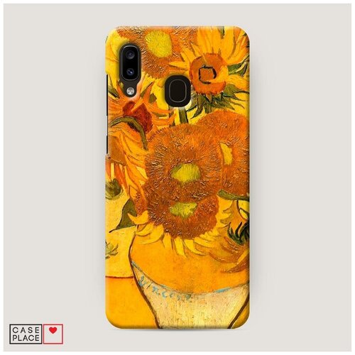 фото Чехол пластиковый samsung galaxy a30 оранжевые подсолнухи case place