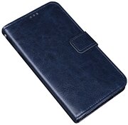 Чехол-книжка MyPads для iPhone 5 / 5S/ SE/ 5SE с мульти-подставкой застежкой и визитницей синий
