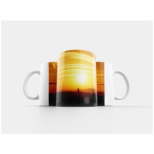 фото Кружка "восход солнца, маяк, пейзаж" 320 мл lotsprints