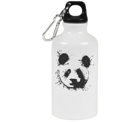 Бутылка с карабином CoolPodarok Животные Панда в кляксах