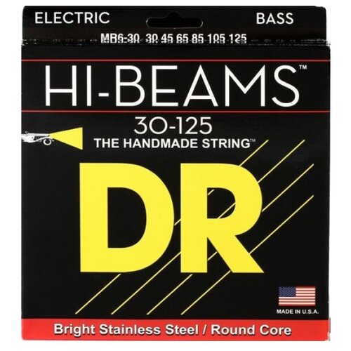 hi beam струны для бас гитар dr lr 40 40 100 DR MR6-30 - струны для 6-струнной бас-гитары, Калибр: 30-125, Серия: HI-BEAM, Обмотка: нержавеющая сталь, Покрытие: нет