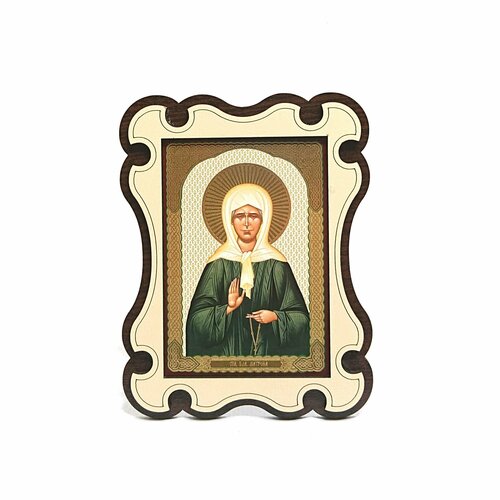 яйцо пасхальное сувенирное деревянное на подставке икона матроны московской Икона настольная Матрона