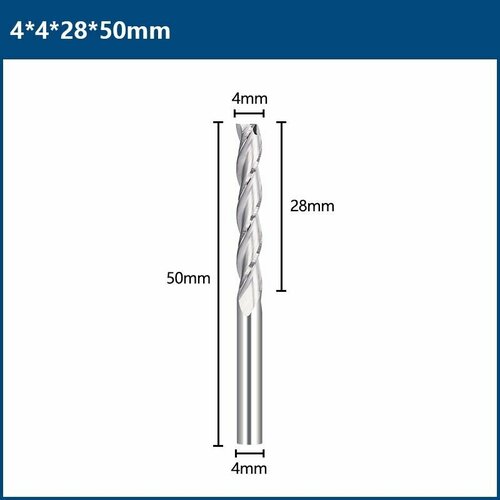 Фреза концевая твердосплавная трехзаходная XCAN 4х28х50 мм