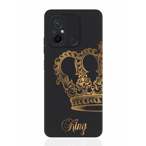 Чехол для смартфона Xiaomi Redmi 12C черный силиконовый Парный чехол корона King чехол для смартфона honor x6a черный силиконовый парный чехол корона king