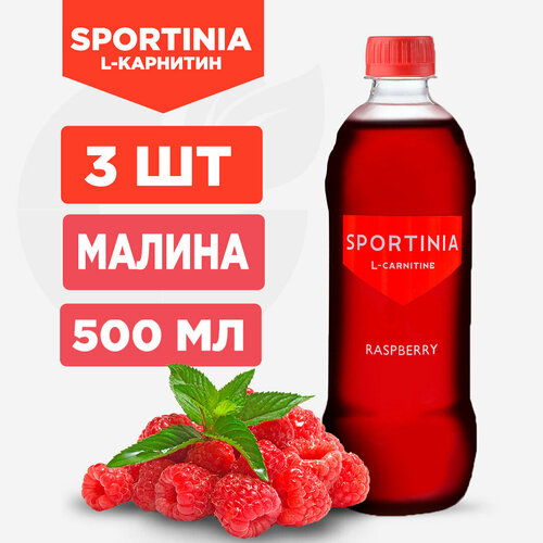 Напиток SPORTINIA L-Carnitine - 3 штуки по 500мл, Малина напиток o12 l carnitine малина 6 шт по 500 мл