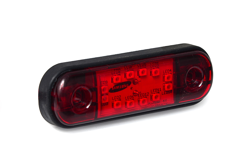 Габарит светодиодный MINI 12 LED Красный (12-24V)