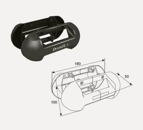 Изображение товара Ручка для ворот выступающая c логотипом DoorHan, арт. DH25131LG