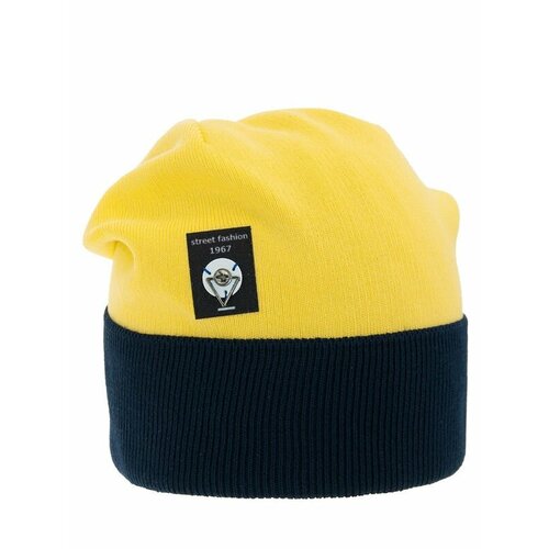 фото Шапка mialt, размер 50-52, желтый, синий