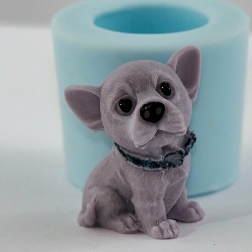 Силиконовая форма для мыла Собака №5 3D, для свечей, гипса 1шт 5,5х3,5х3,5см силиконовая форма для мыла новогодний щенок 3d для гипса свечей 1шт 8 5 4 см
