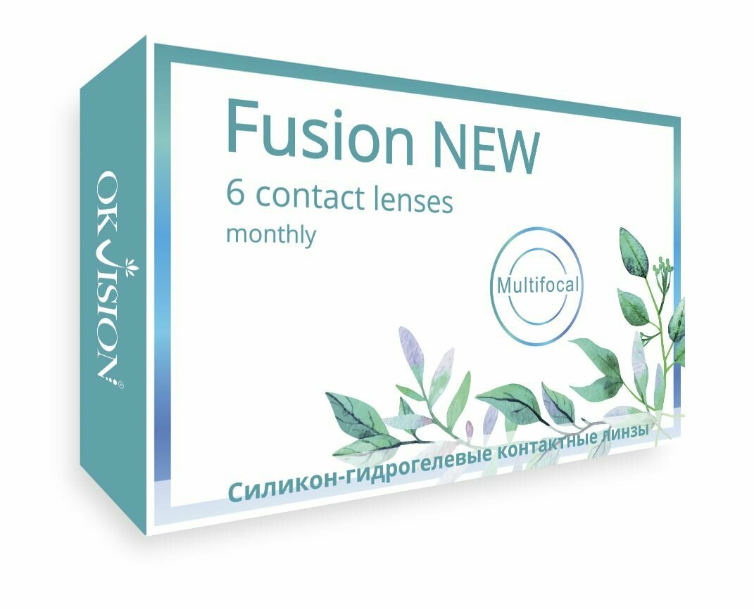 Мультифокальные контактные линзы OKVision Fusion New MFCL, -4.25 / 8,6 / 14,2, ADD 1.00, 1 месяц, 6 шт.