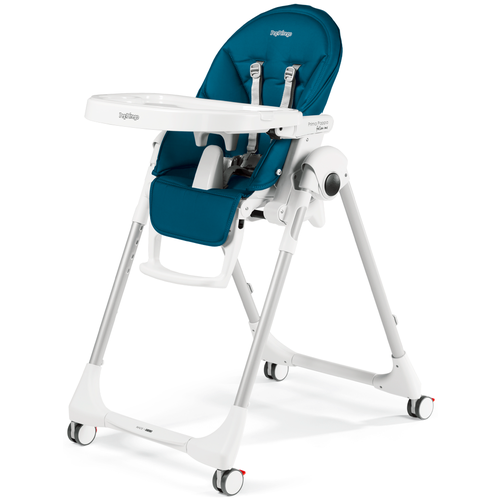фото Стульчик для кормления peg-perego prima pappa follow me экокожа, petrolio