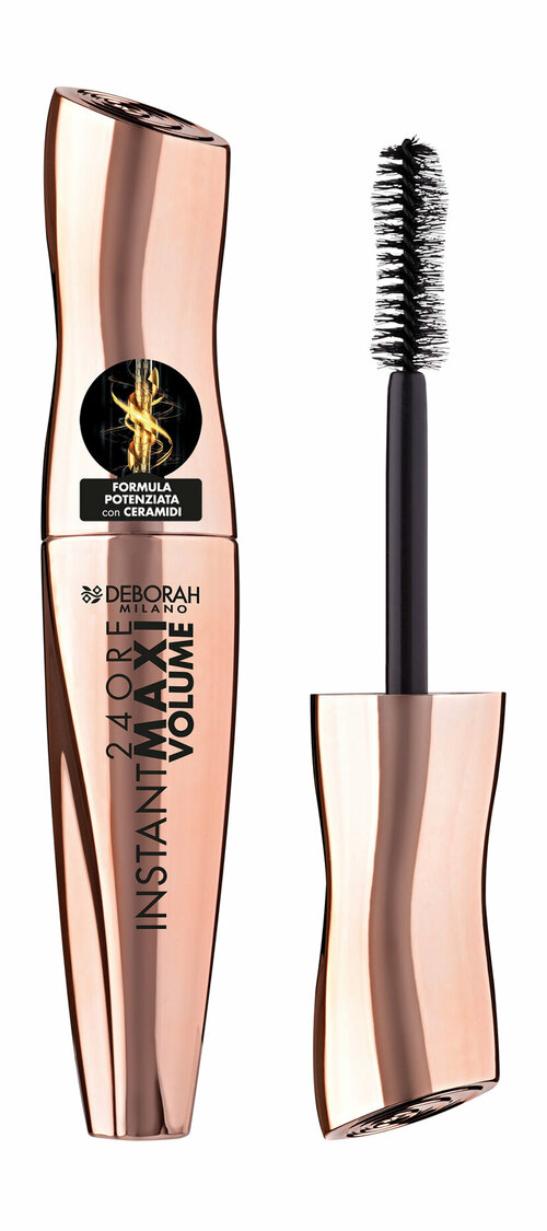 DEBORAH MILANO Тушь для ресниц 24 Ore Instant Maxi Volume Mascara With Ceramides, 12 мл, Черный