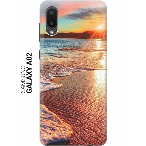 Ультратонкий силиконовый чехол-накладка для Samsung Galaxy A02 с принтом Залитый светом пляж ультратонкий силиконовый чехол накладка для samsung galaxy j6 2018 с принтом залитый светом пляж