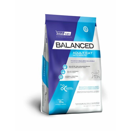 Сухой корм Vitalcan Balanced Cat Adult для взрослых кошек, 15 кг