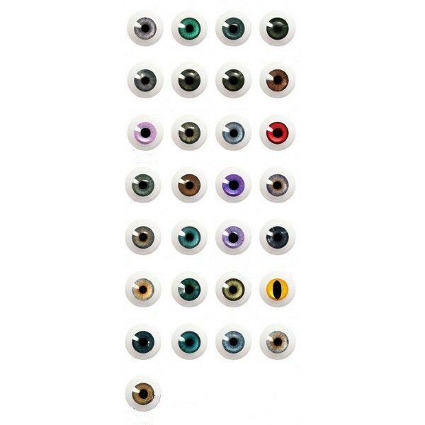 Глаза акриловые 14 мм серо - зеленые для кукол БЖД / BJD