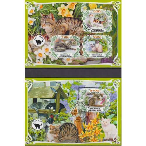 Почтовые марки Габон 2019г. Домашние кошки Кошки, Фауна U