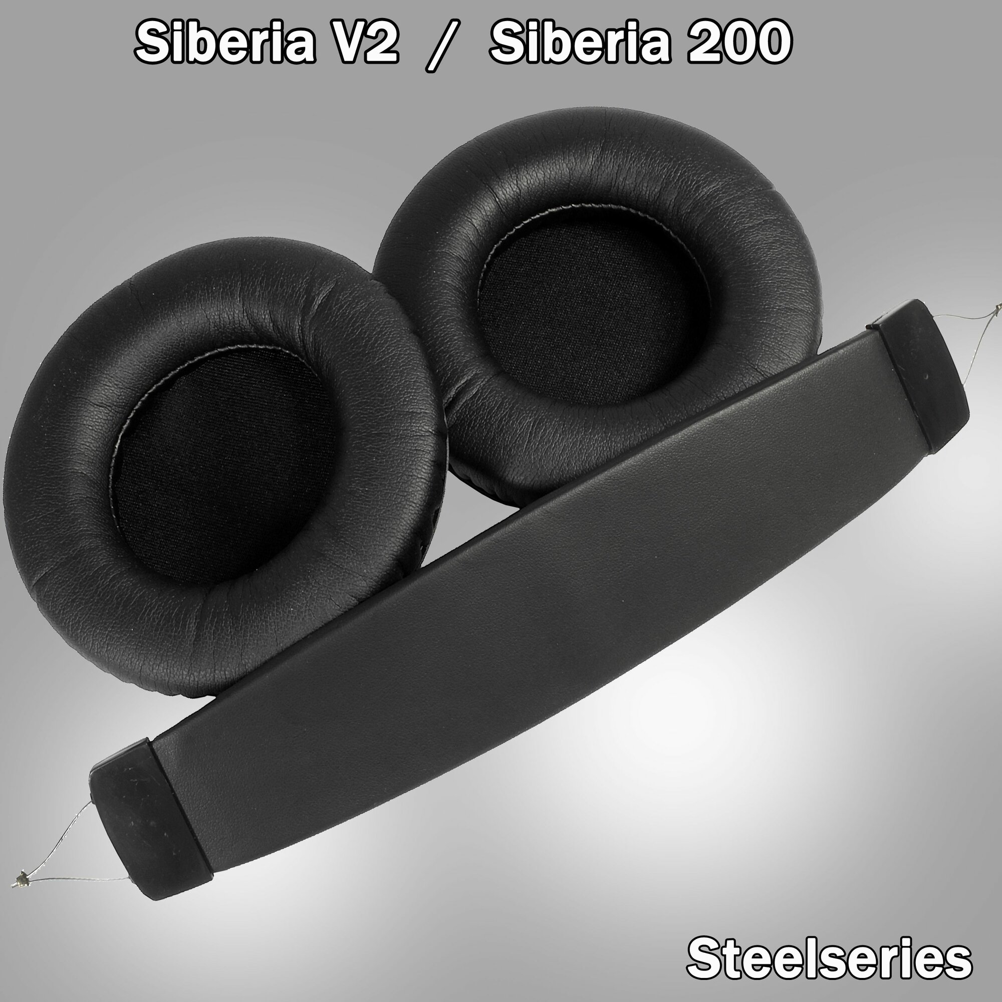 фото Амбушюры + оголовье для гарнитур Steelseries Siberia V2 / Siberia 200 черные