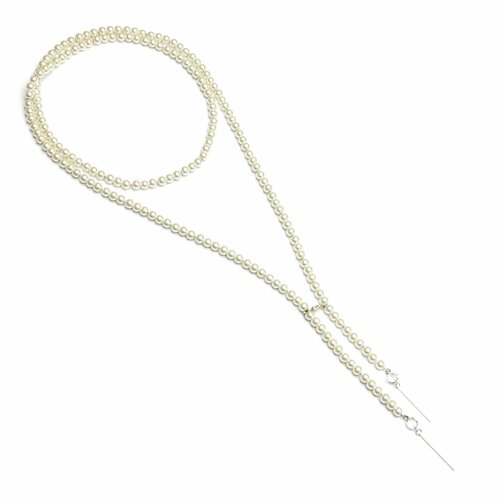 Бусы FOXTROT, длина 160 см, белый, серебряный