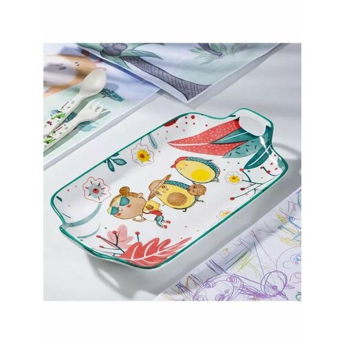 Блюдо прямоугольное Прогулка авокадо 292x16x3 см 971₽