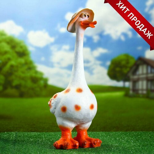 Садовая фигура Гусь в шляпе малый 51х25 см 4033₽