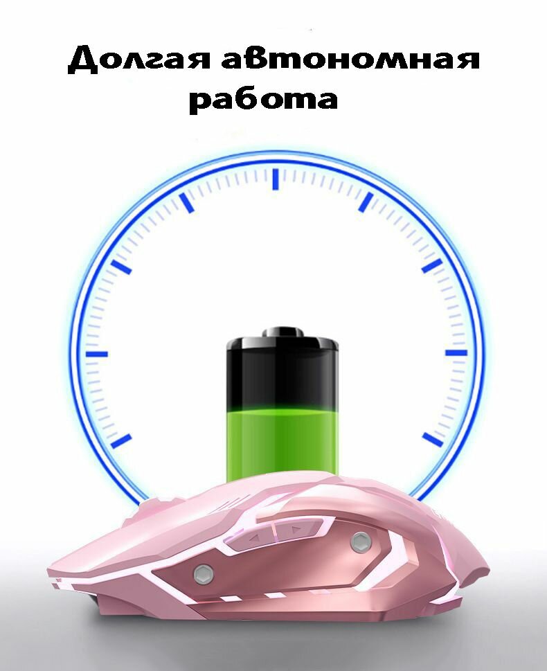 Набор проводные наушники, проводная клавиатура и беспроводная мышь EWEADN, бесшумные, игровые, с подсветкой RGB, розовый — фото 1